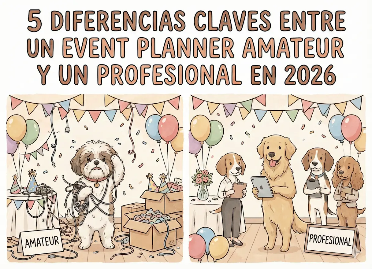 Contraste entre un organizador estresado con papeles y uno relajado usando una tablet con dashboard